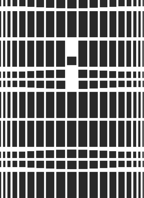 Fragments Grotesque – grafisches Ornament aus geraden Buchstaben