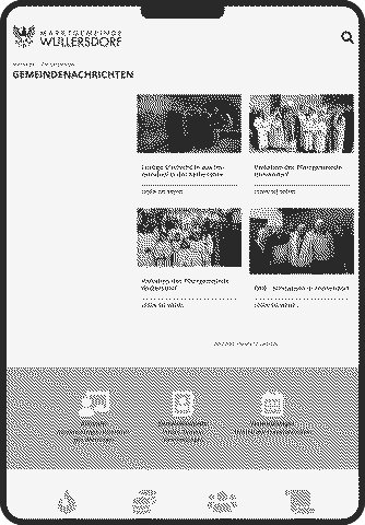 Marktgemeinde Wullersdorf – Website-Screenshot eines Tablet-Geräts