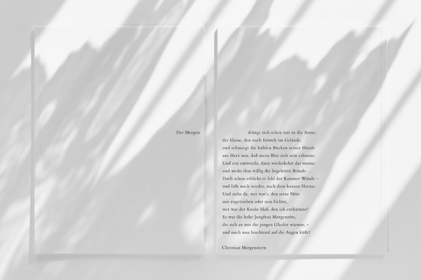 Umschlaggestaltung zum Kunstbuch „Der Morgen“ mit einem Gedicht von Christian Morgenstern.|Cover design for the art book “Der Morgen” with a poem by Christian Morgenstern.